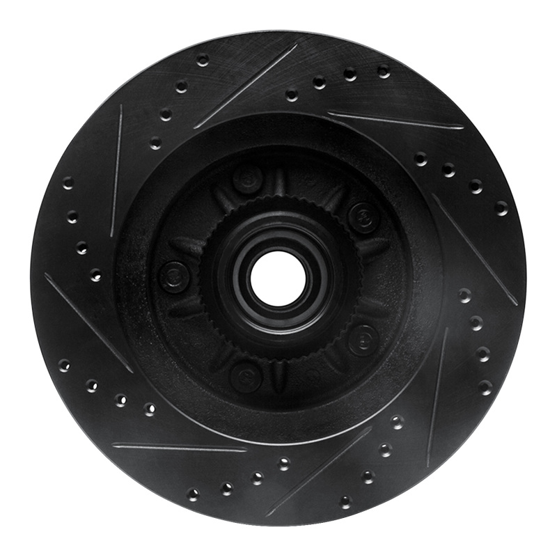 Ford F-150 Brake Rotor (1) - Front Right - R1 Concepts - Drilled & Slotted - Black - `00-`04